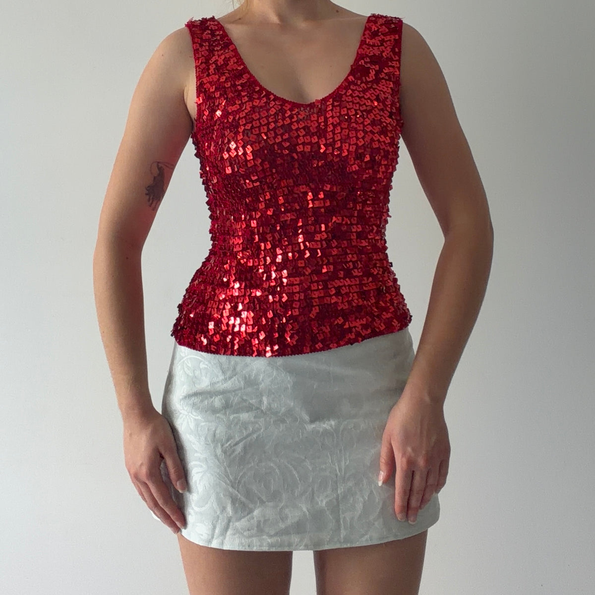 Ozone Crochet Sequin Cami | S