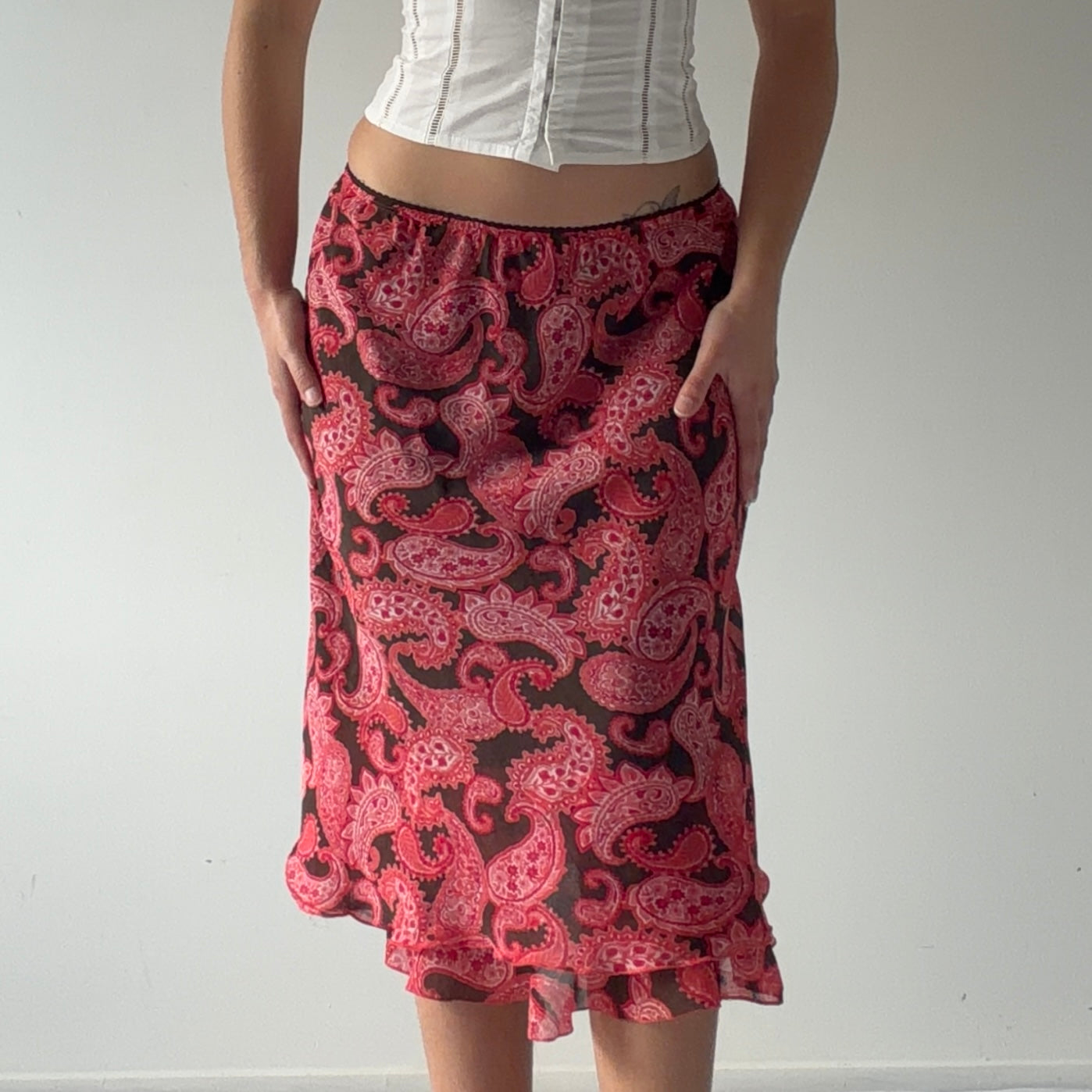 Notations Petite Paisley Midi Skirt | M