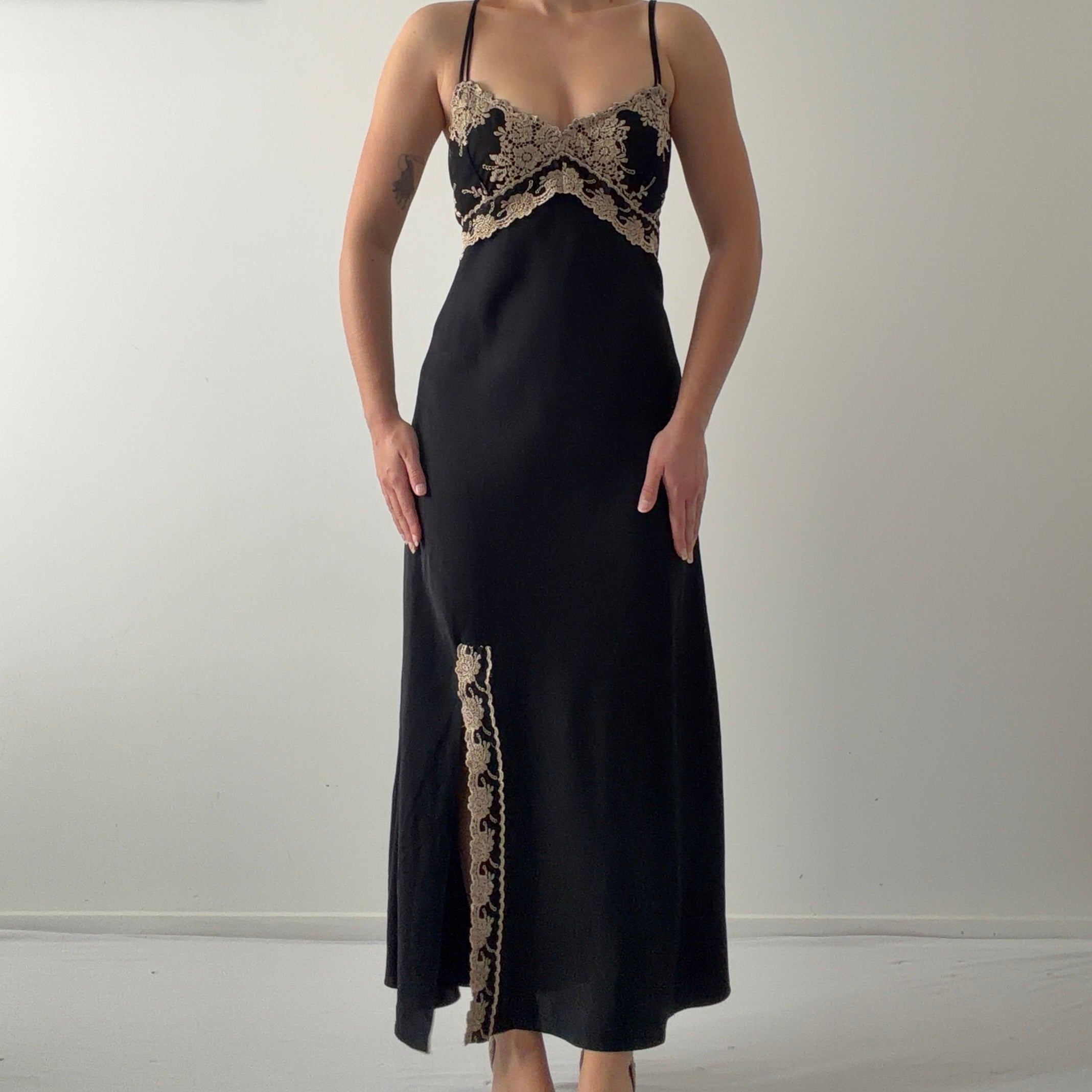 Flora Nikrooz Satin Maxi Dress | Made in USA | M