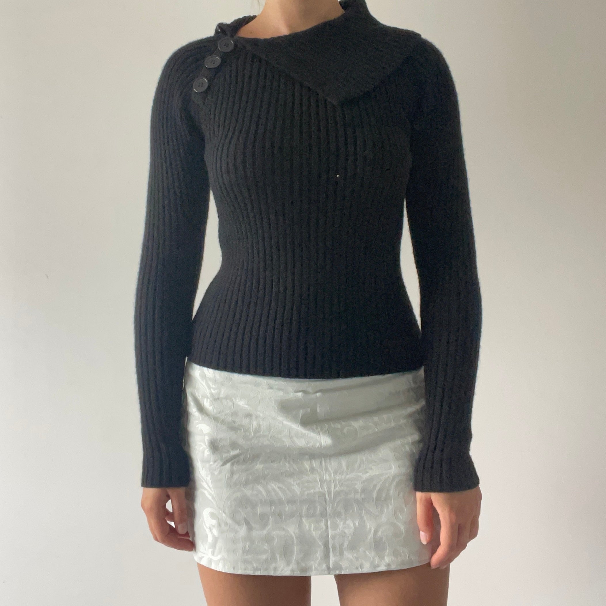 Asymmetric Wool Sweater | XS