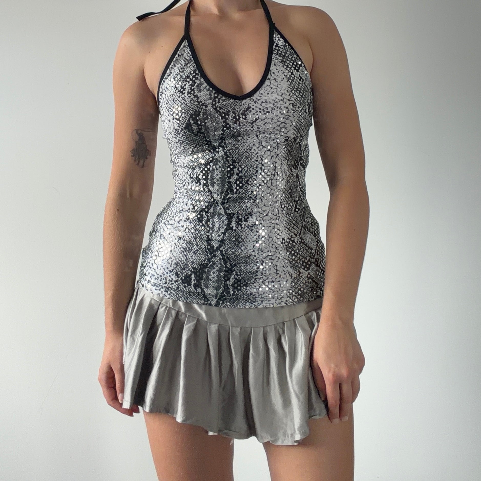 Juno Snake Print Halter | L