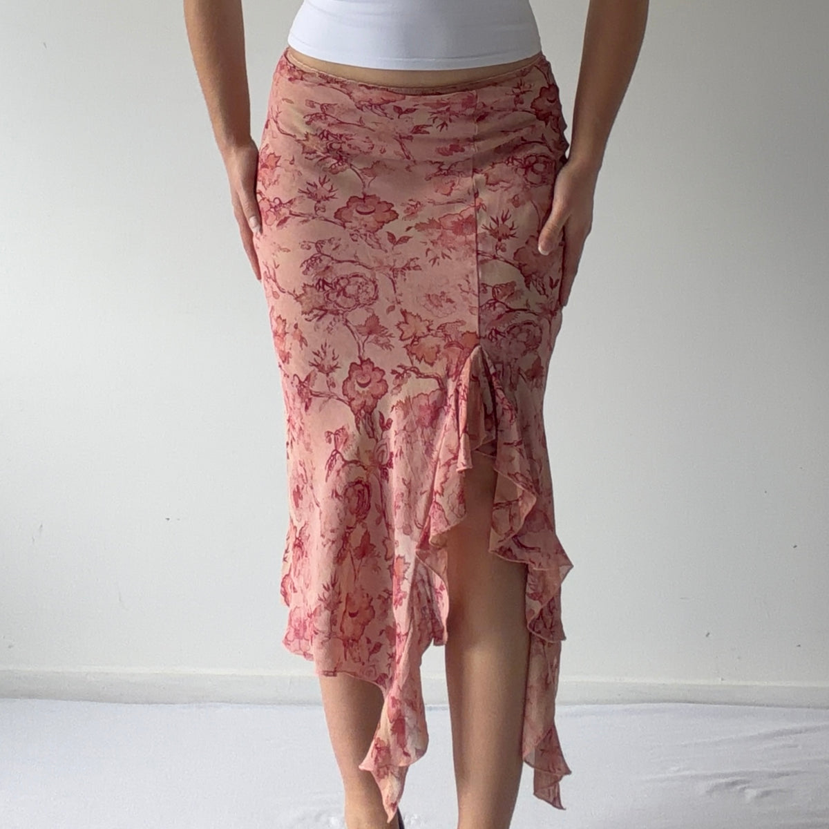 Ici & Maintenant Ruffle Midi Skirt | XS