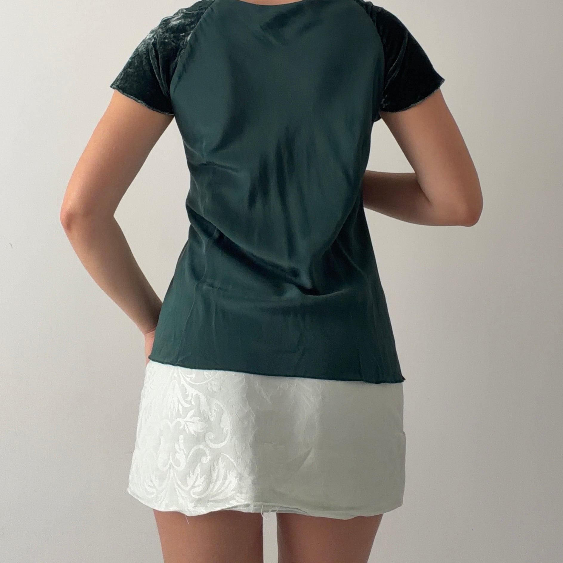 Nine West Silk Top | Forrest Green | XL