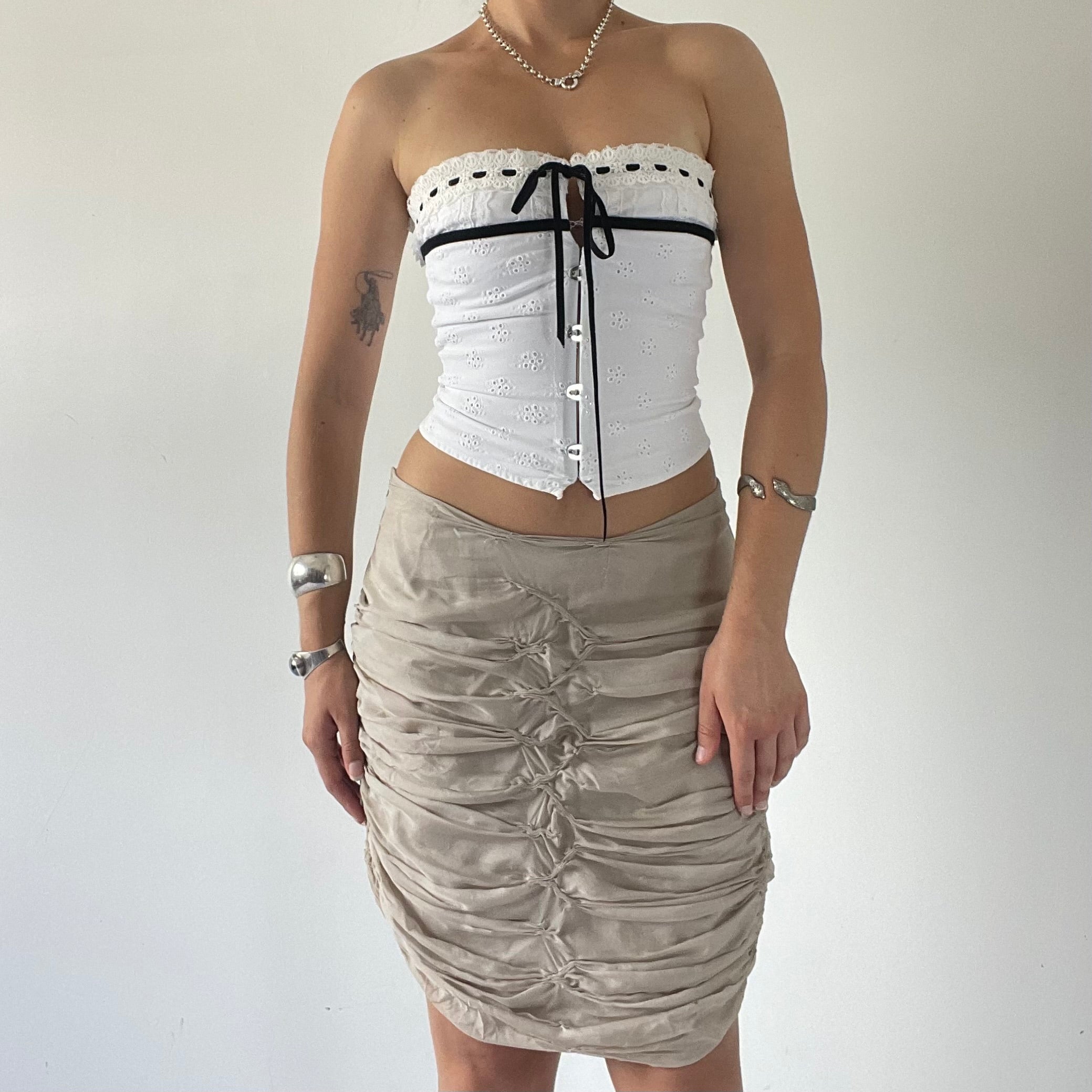 2nd Day Silk Ruched Skirt | 8-10