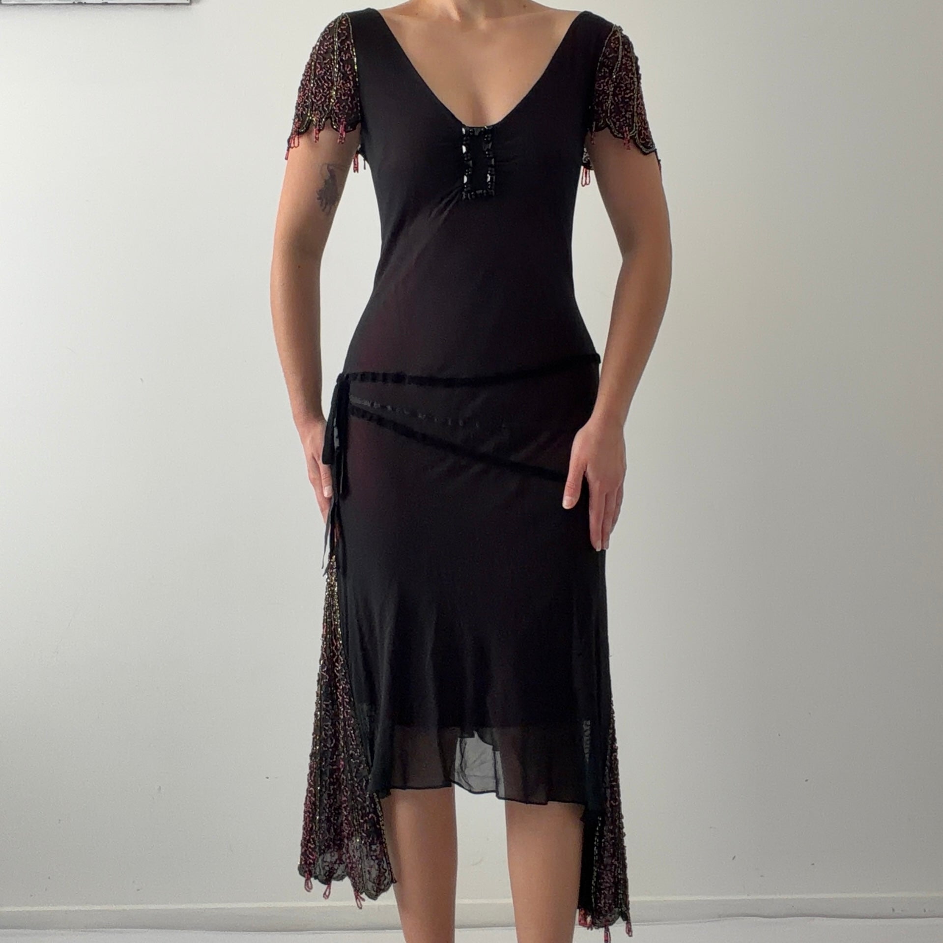 Rare Sue Wong Nocturne Silk Asymmetric Dress | M