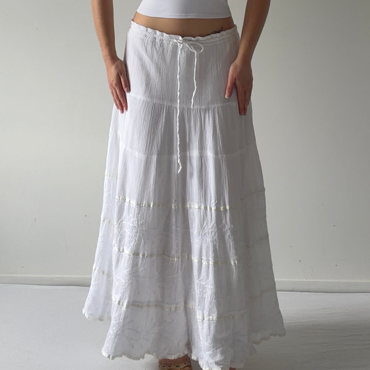 Sand n Sun Tiered Maxi Skirt | L