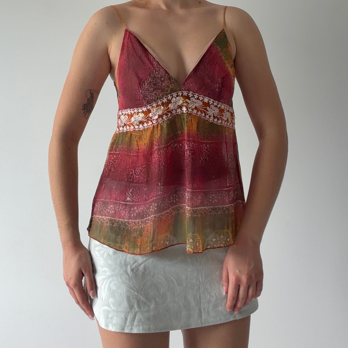 Blu Sand Beaded Cami | Made in Italy | XS