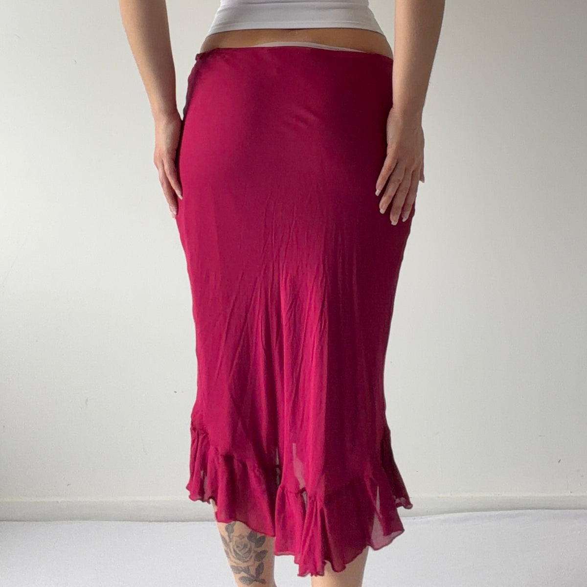 Morgan De Toi Ruffle Midi Skirt | S-M
