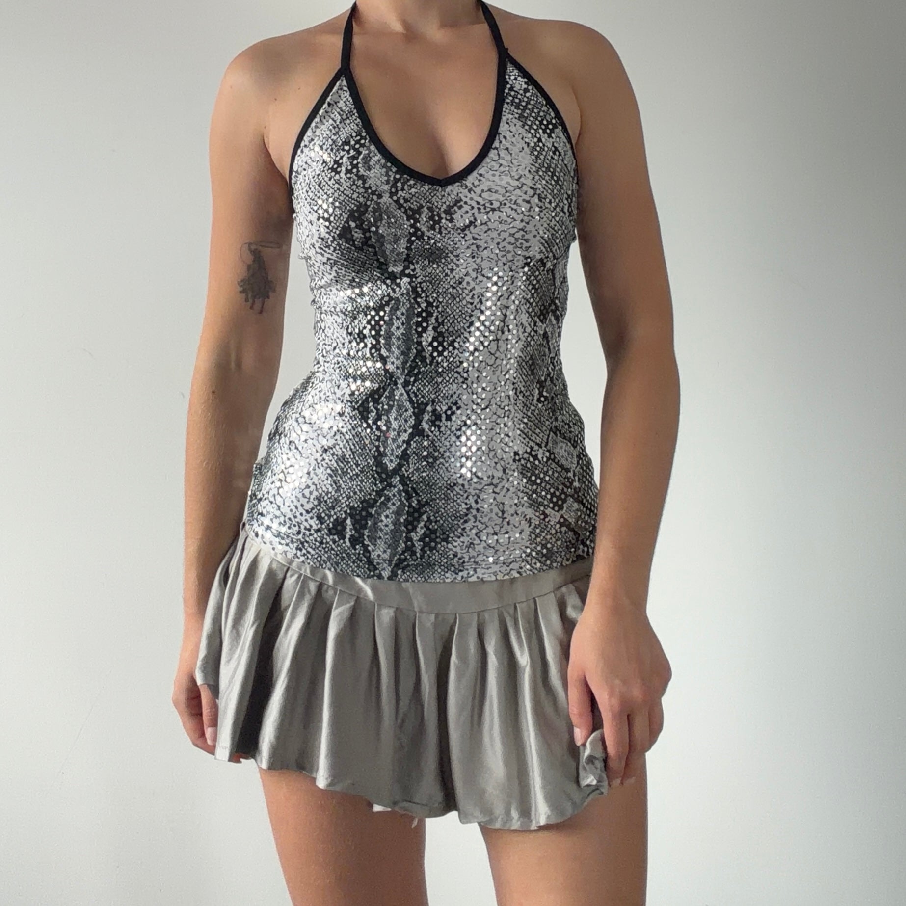 Juno Snake Print Halter | L