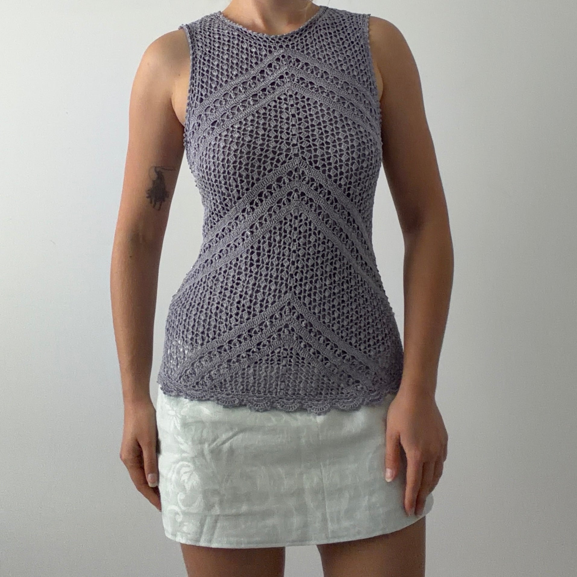 Debenhams Beaded Crochet Top | M