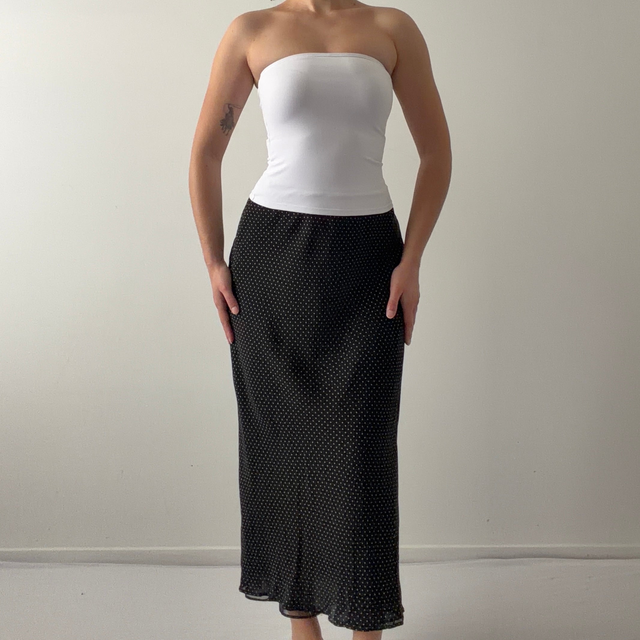 Ann Taylor Silk Polka Dot Maxi Skirt | XS