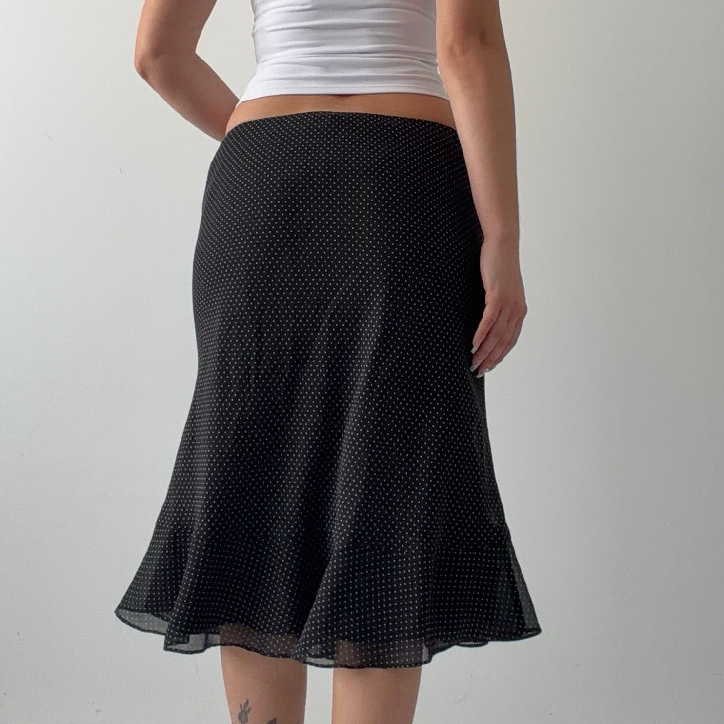 Chaps Polka Dot Ruffle Skirt | 10-14