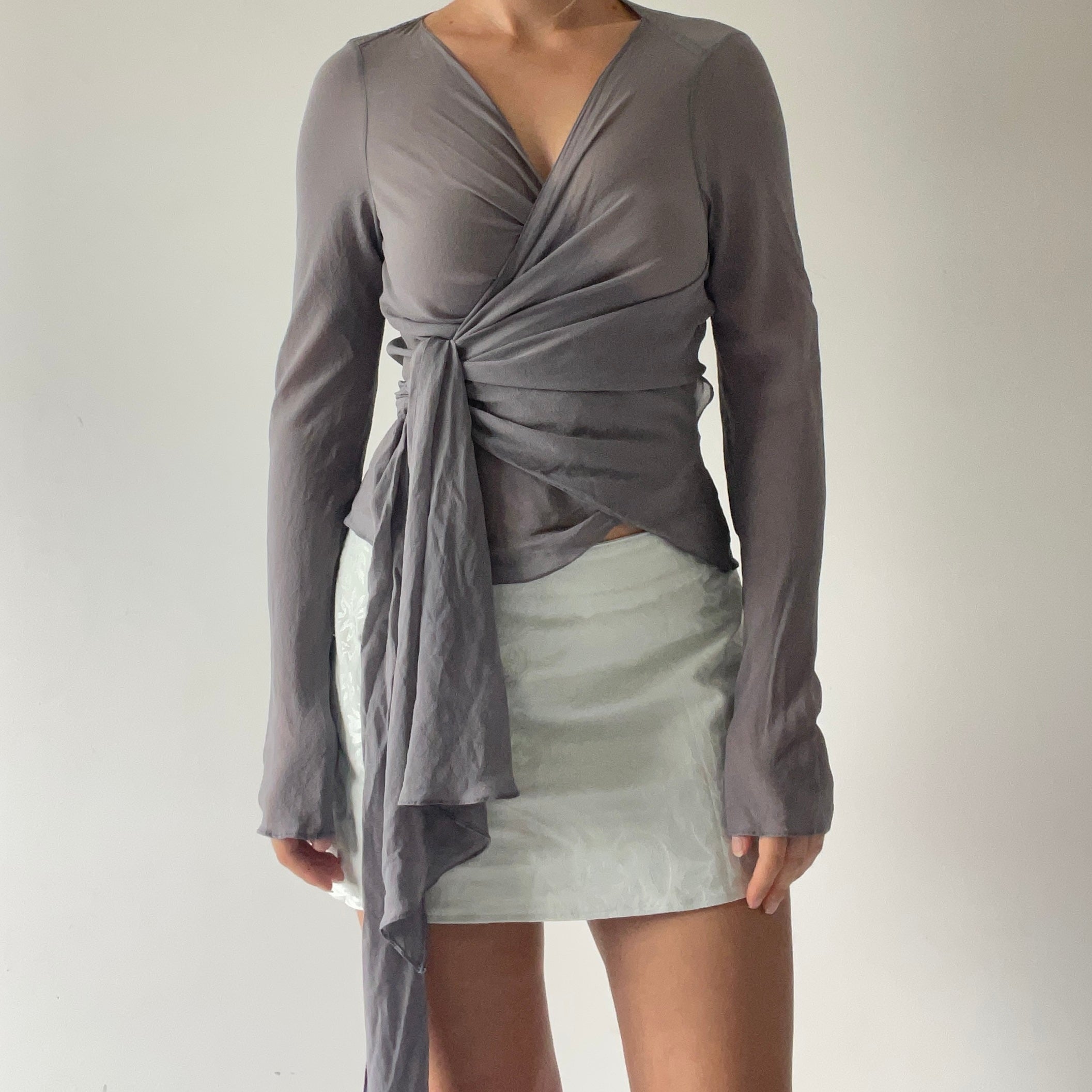 Pearl Silk Wrap Top | Made in NZ | 6-12
