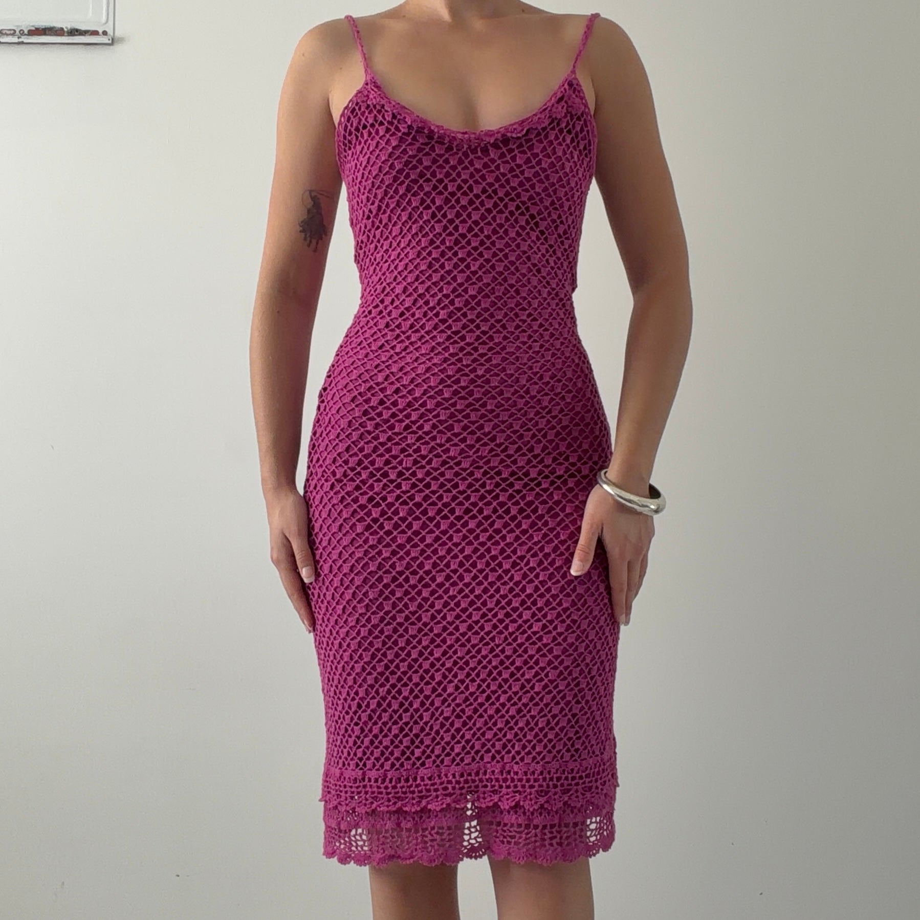 René Derhy Crochet Midi Dress | 6-8