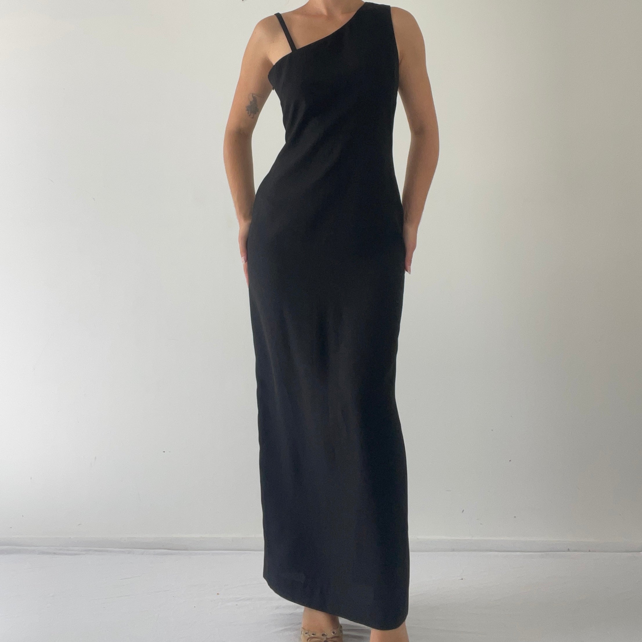90s Max Asymmetric Maxi Dress | 8-10