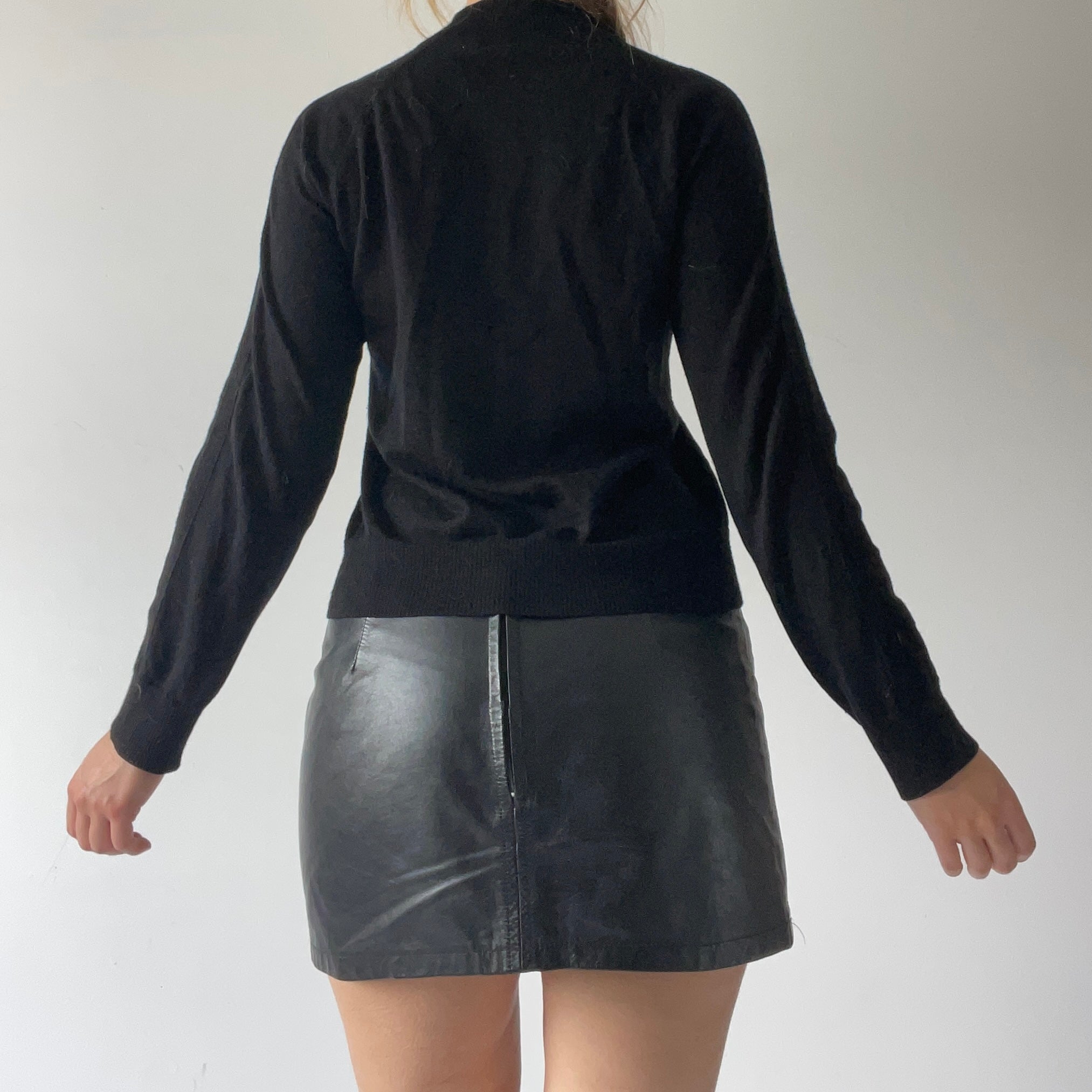 Wool Double Zip Knit Sweater | S