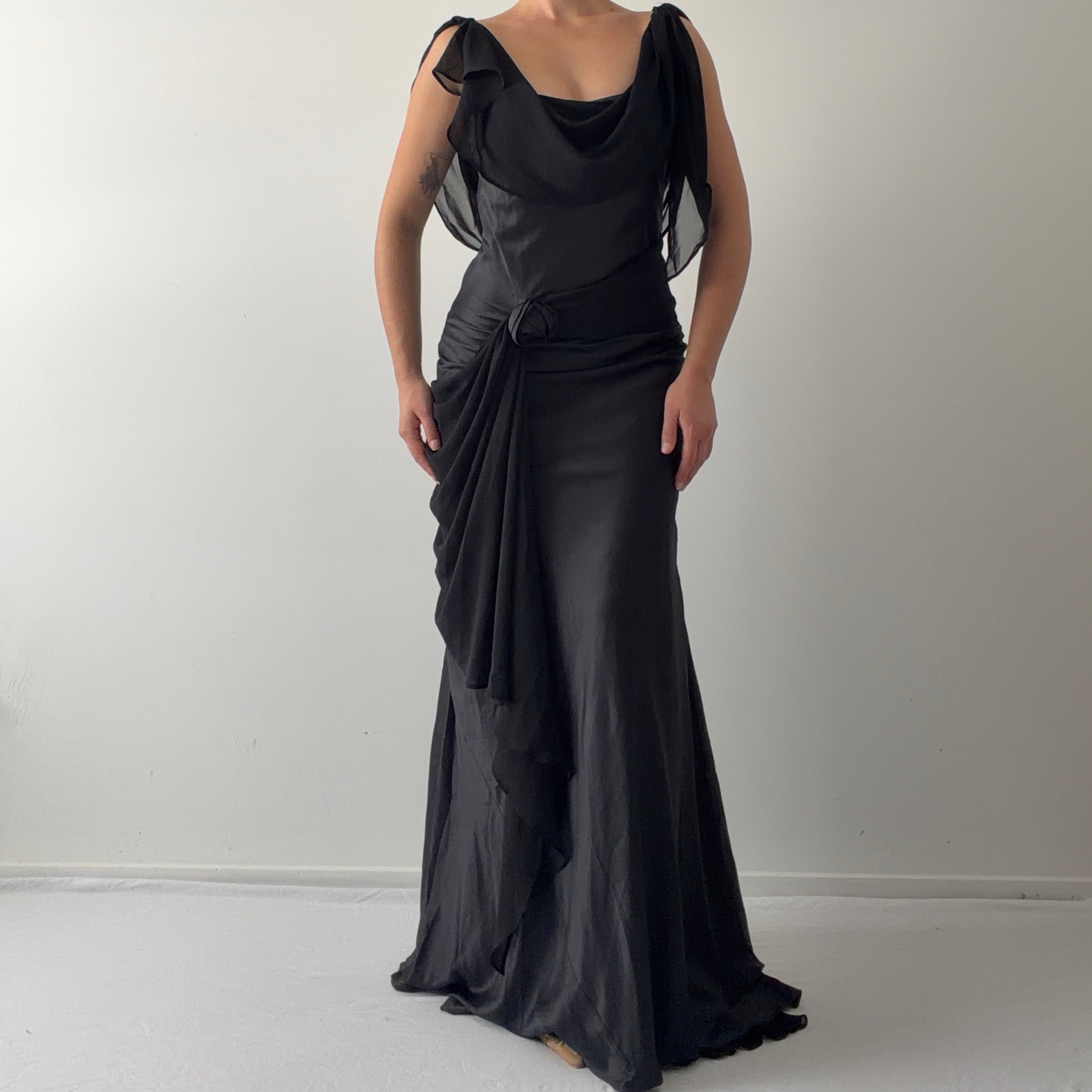 Rare Pierre Cardin Cascading Rosette Gown | 12-14