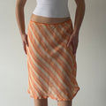 Blue Motion Stripe Midi Skirt | XS-S