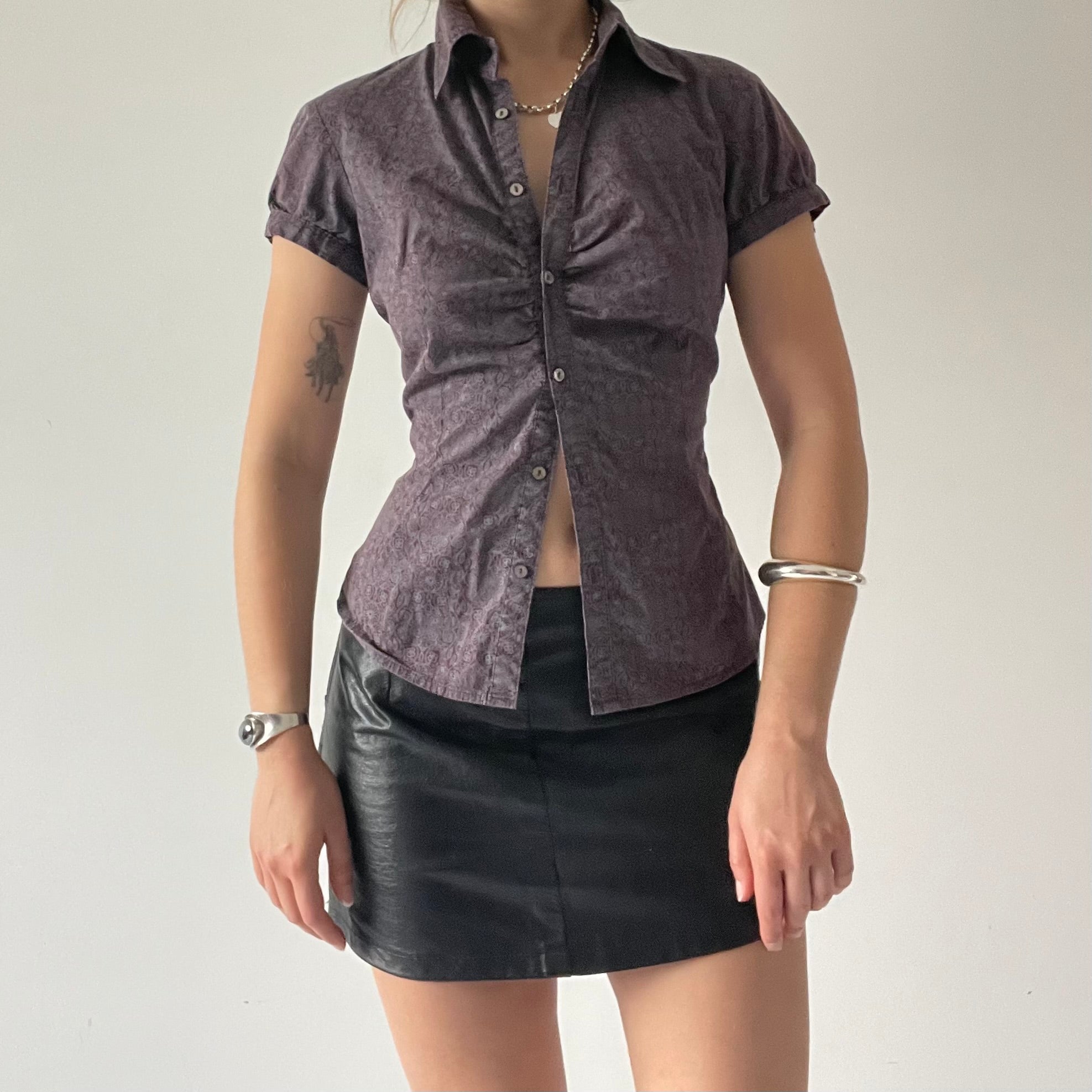 Cue Ruched Button Up Top | 8-10