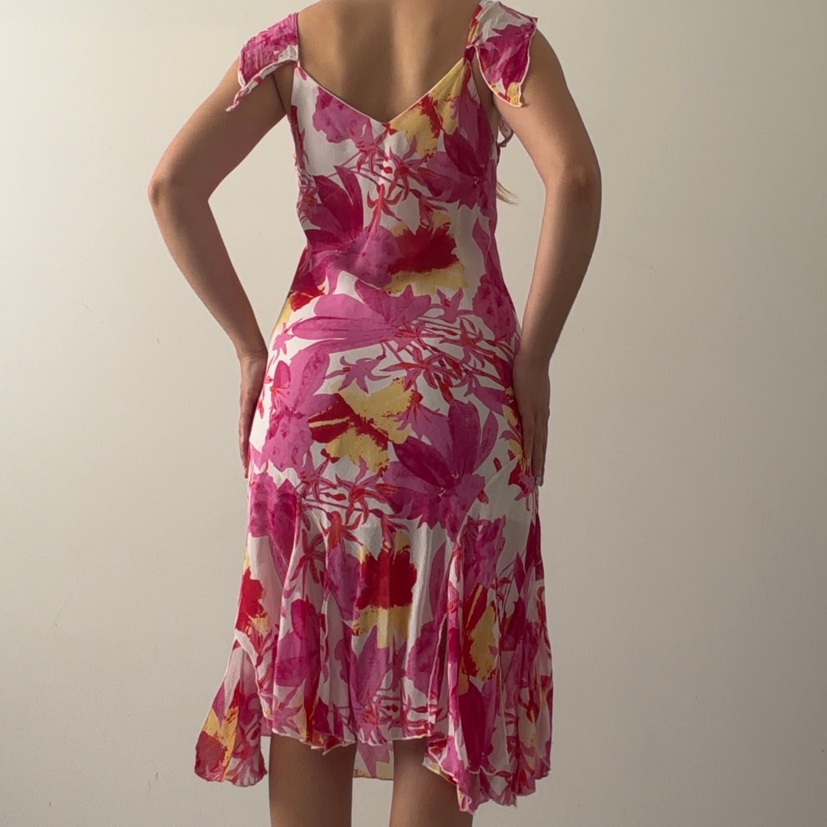French Asymmetric Floral Dress | 10-12