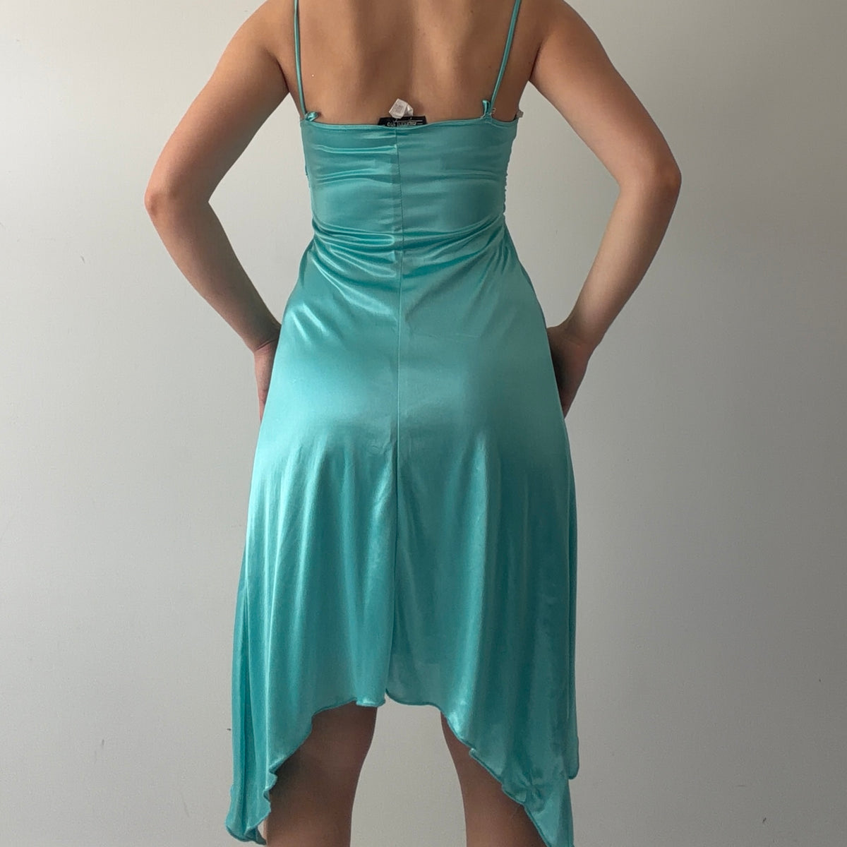 City Triangles Aqua Asymmetric Midi Dress | XS