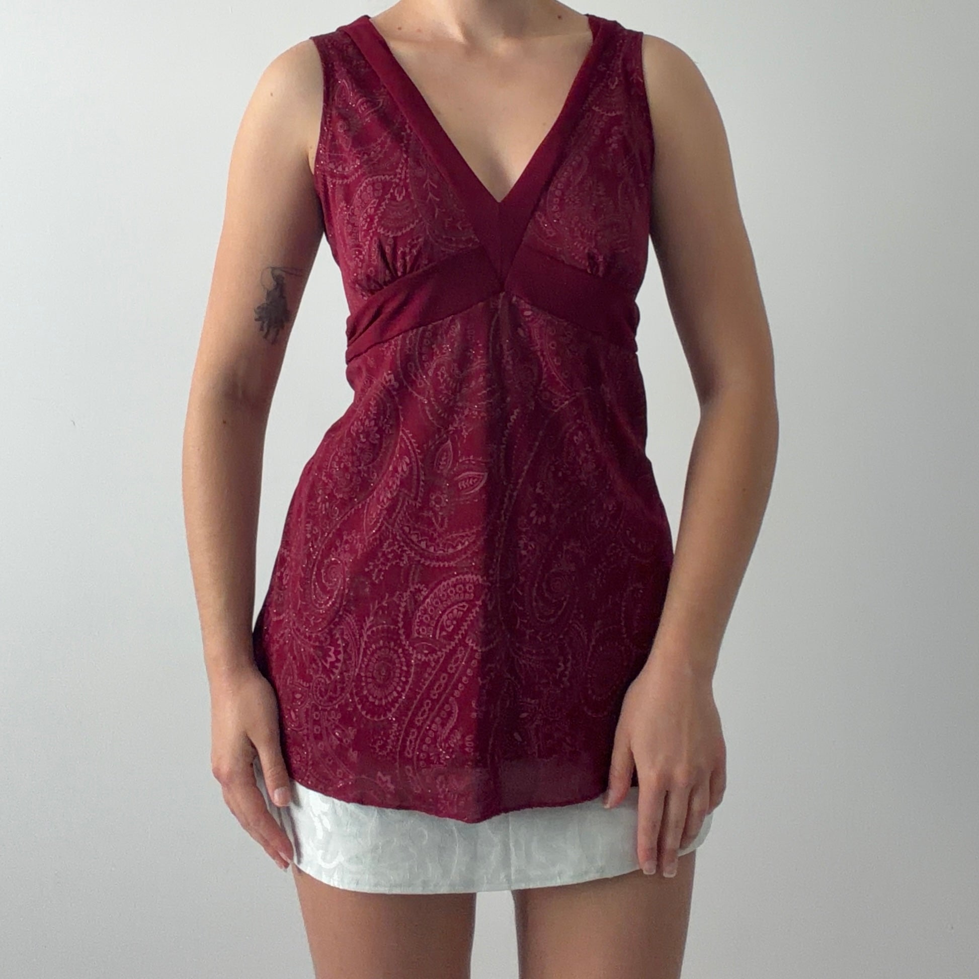 Burgandy Paisley Babydoll Cami | XL