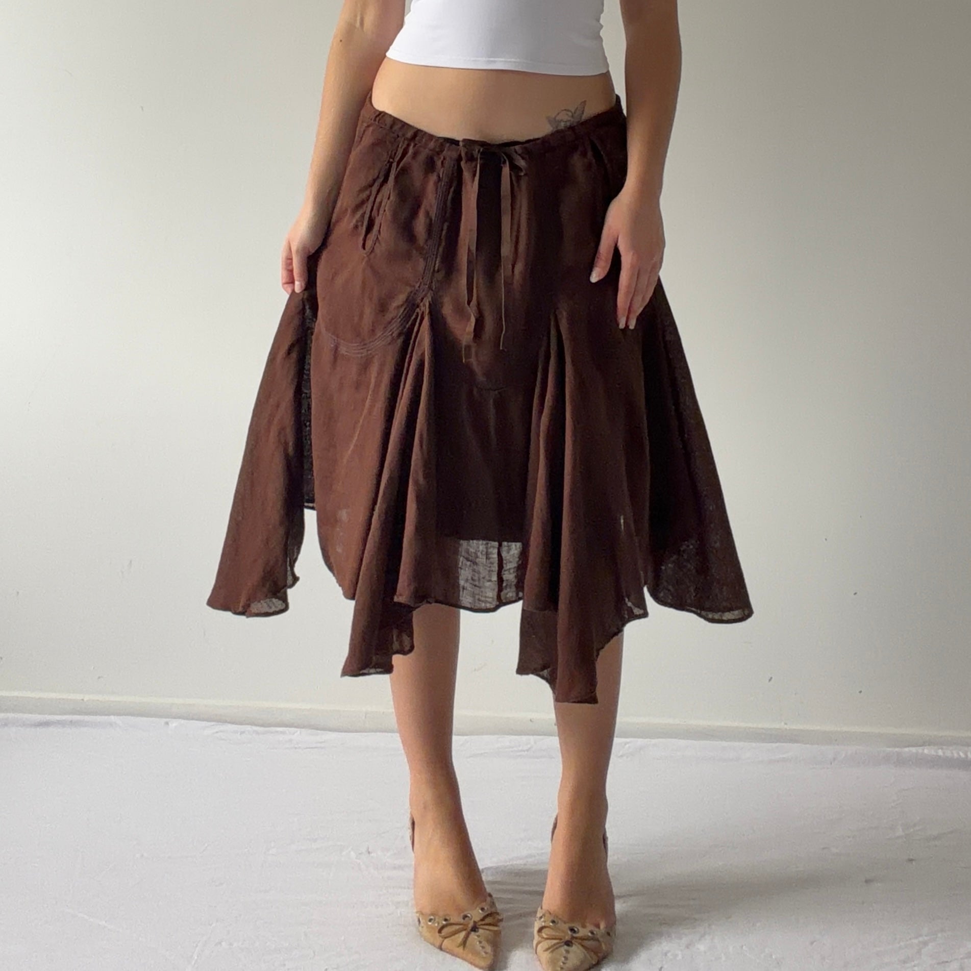 Max Studio Linen Ruffle Skirt | XL