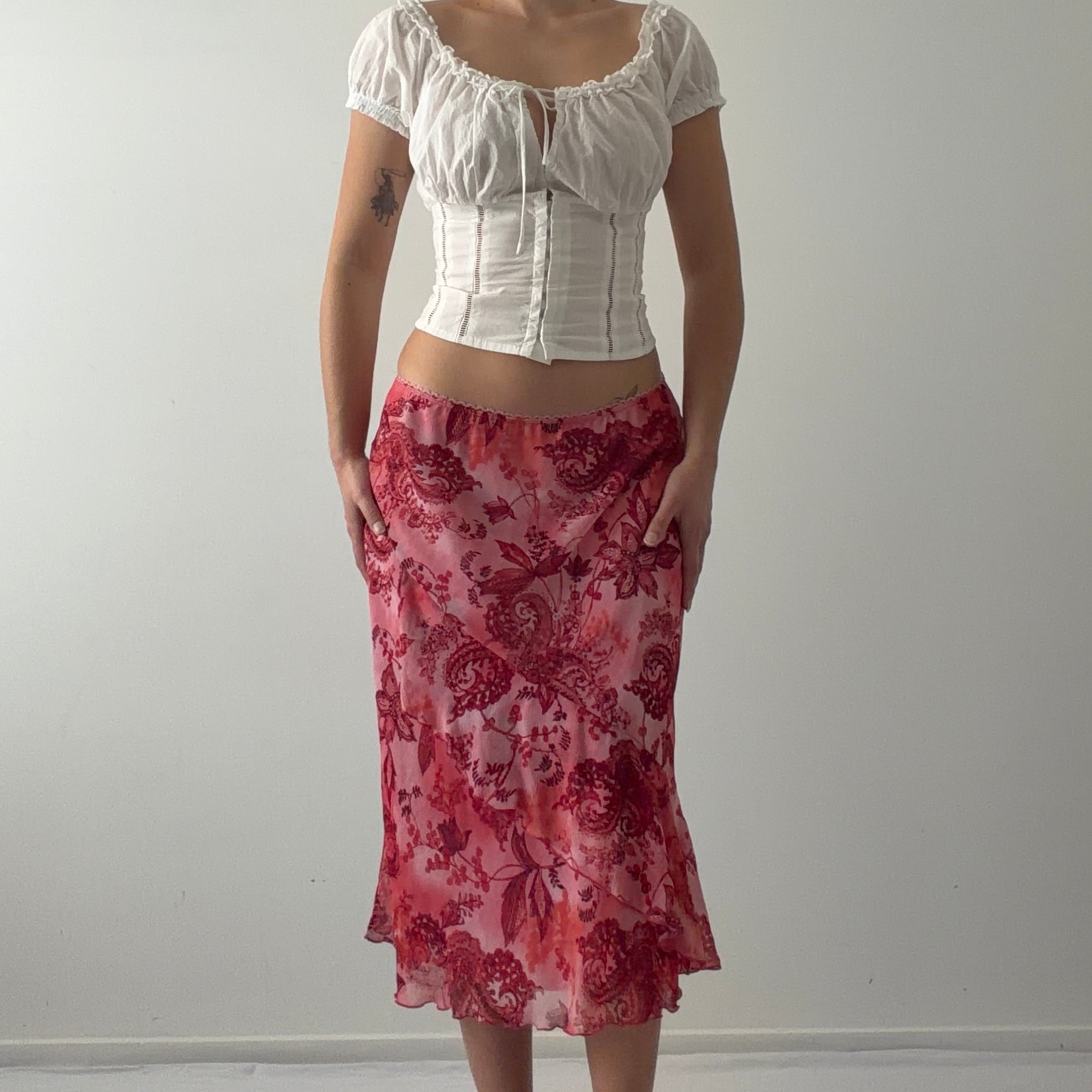 b.i.ya.y.c.d.a Floral Midi Skirt | S