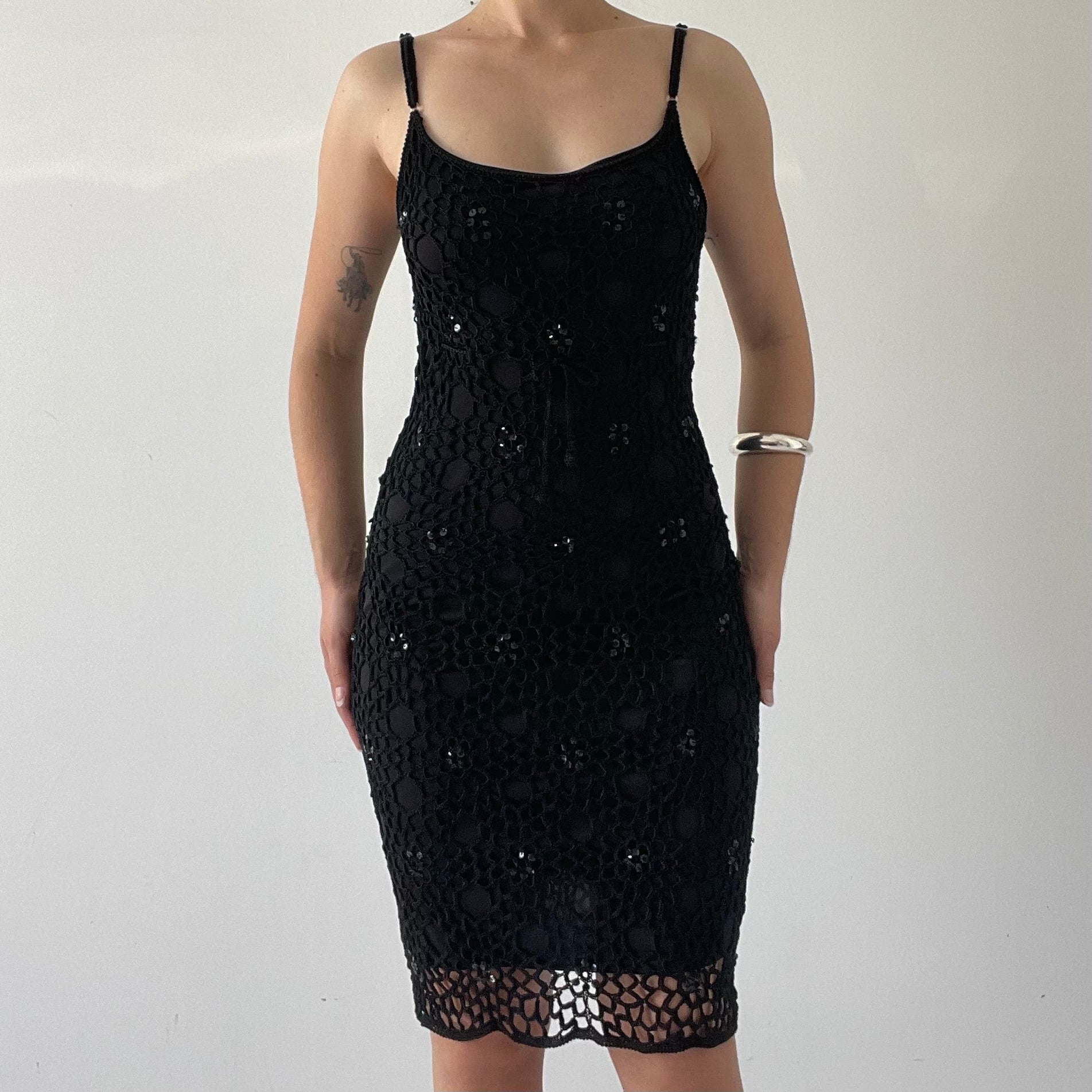 Beaded Crochet Midi Dress | 6-8