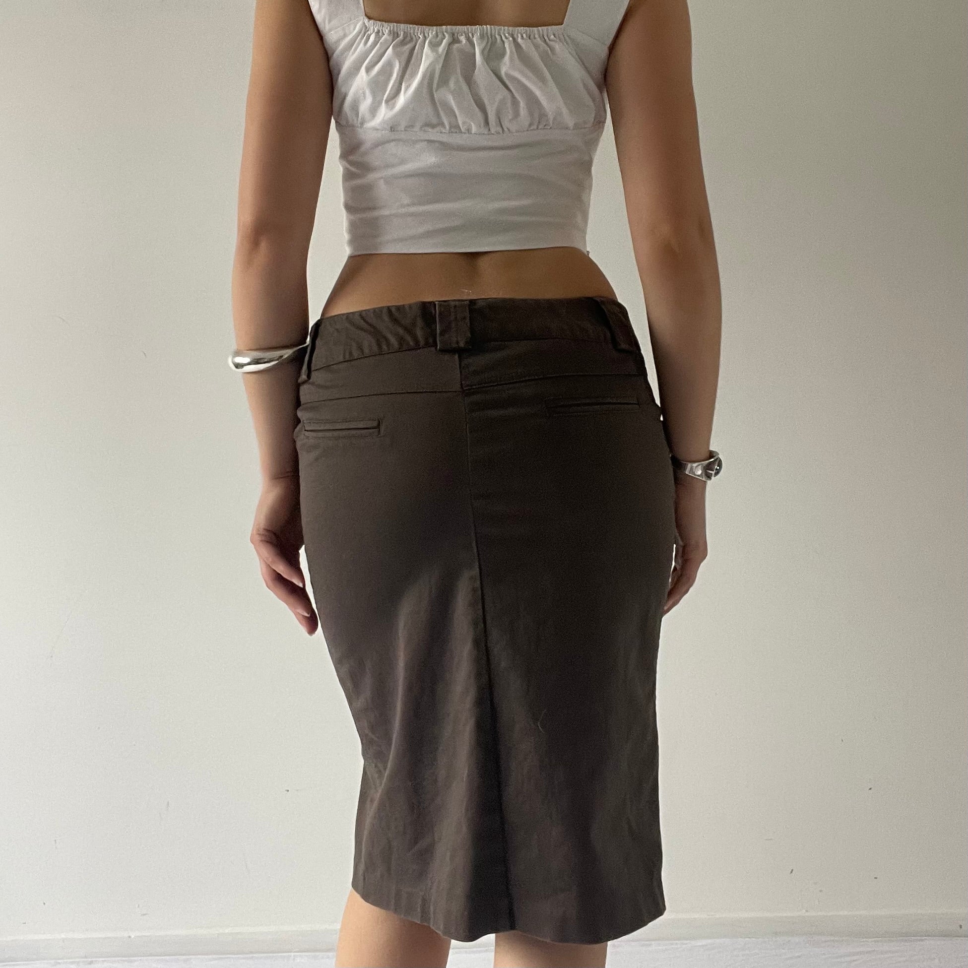 Low Rise Asymmetric Denim Skirt | 6-8
