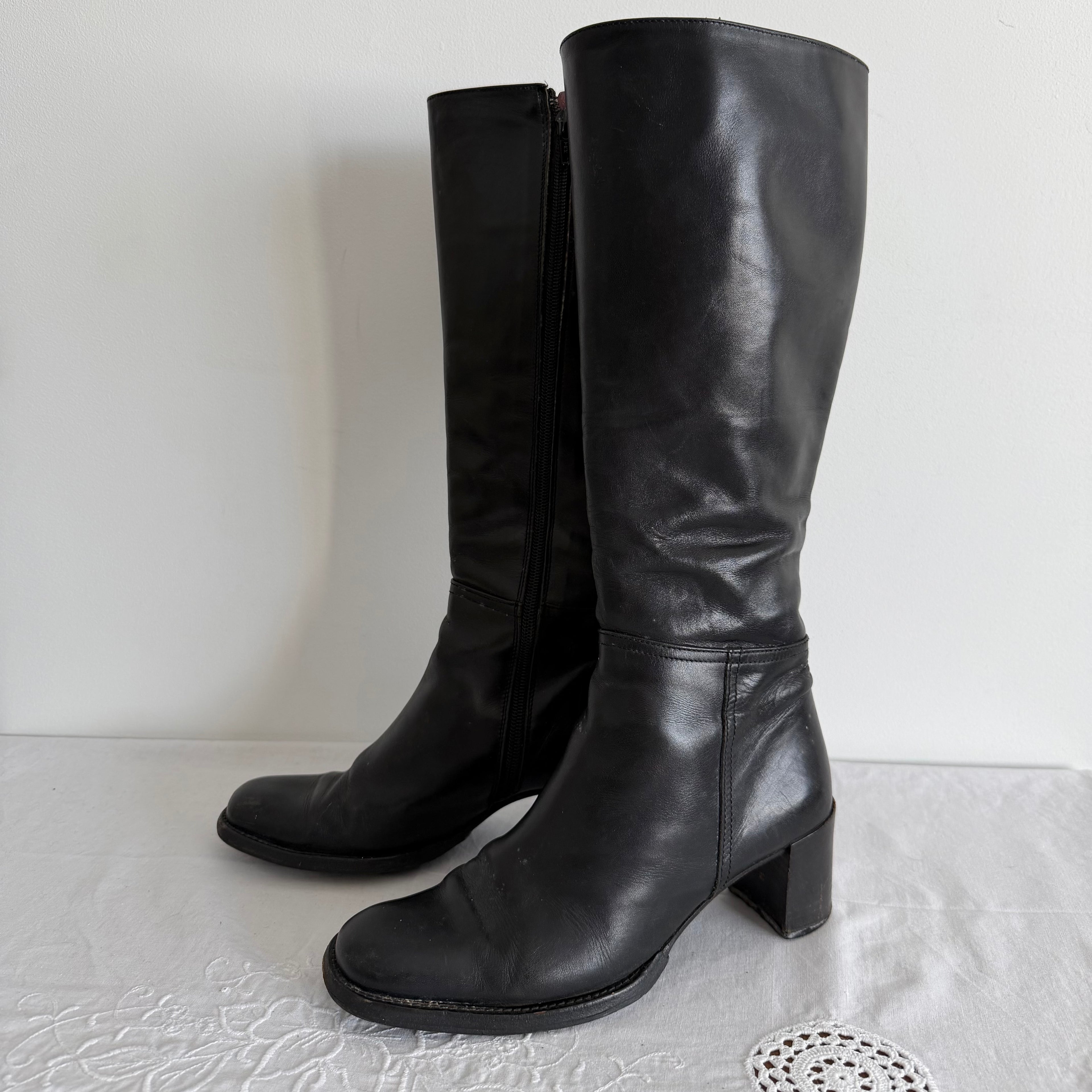 90s Square Toe leather Boots | EU 36 / US 5 / UK 3