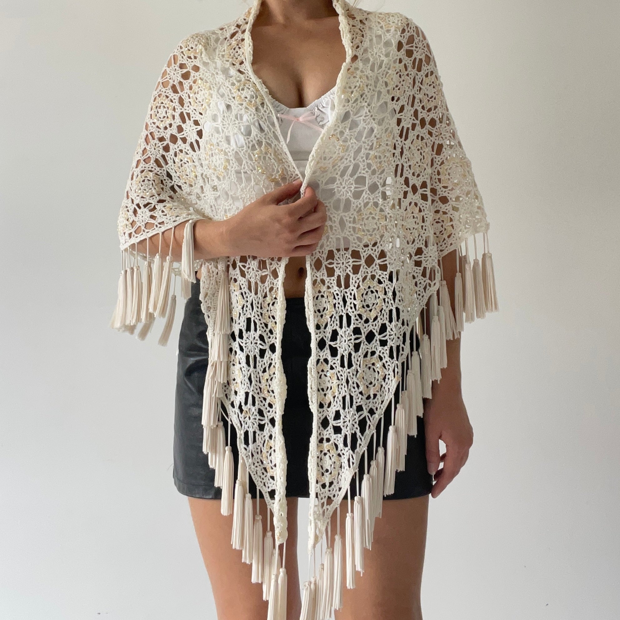 Beaded Crochet Shawl | OS