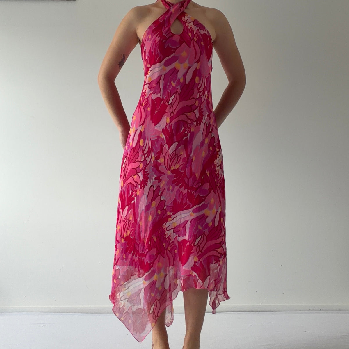 Nolita Floral Halter Midi Dress | M