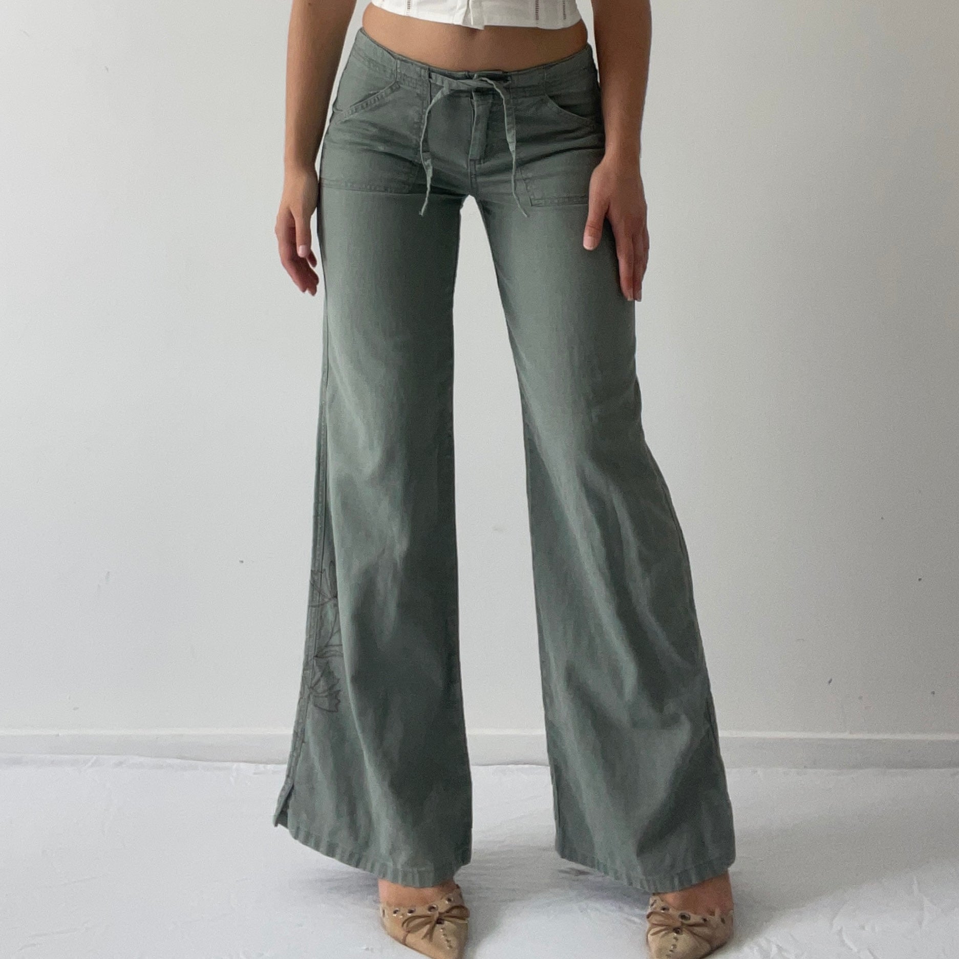 Linen Wide Leg Pants | XS