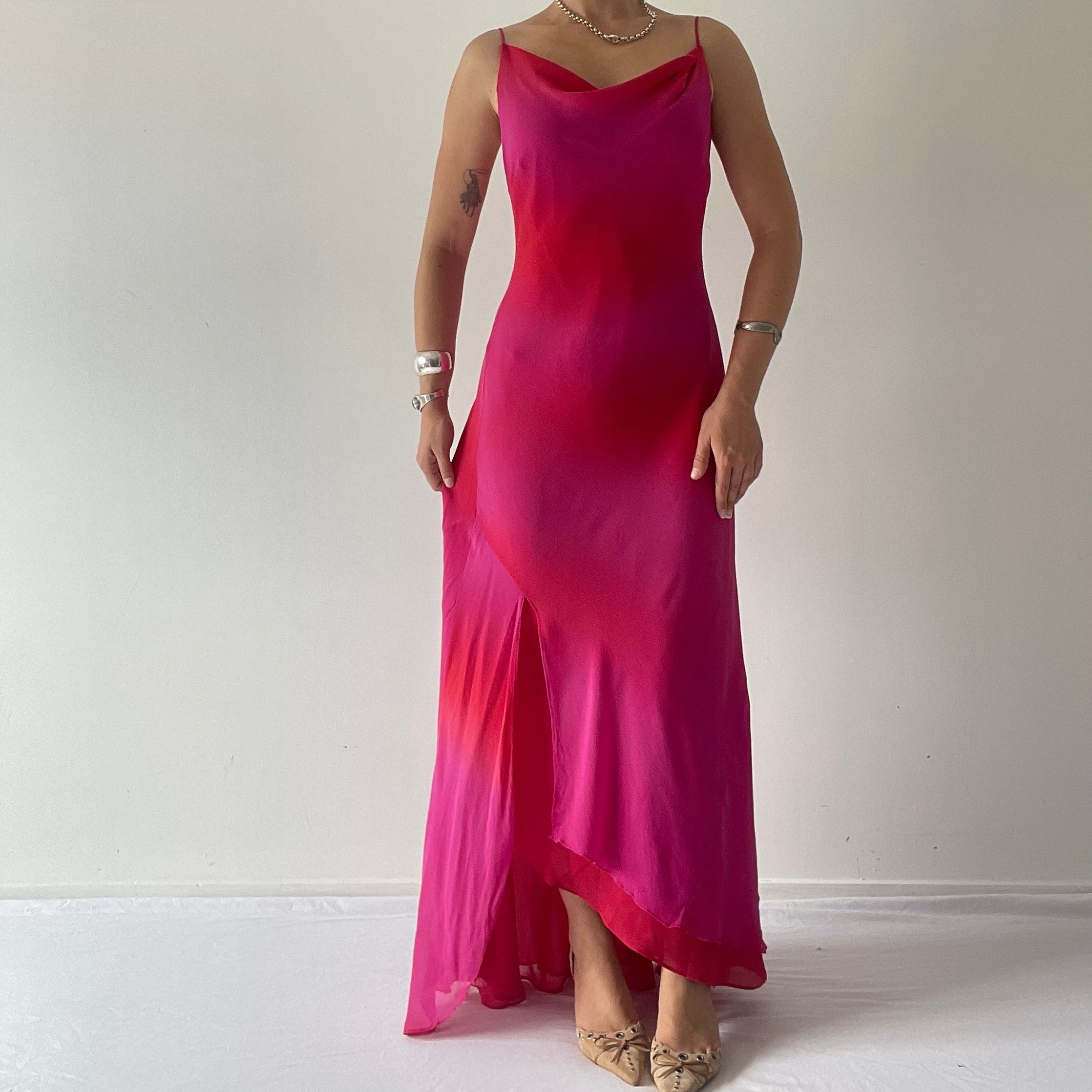 Monsoon Silk Bias Cut Slip Dress | 10-12