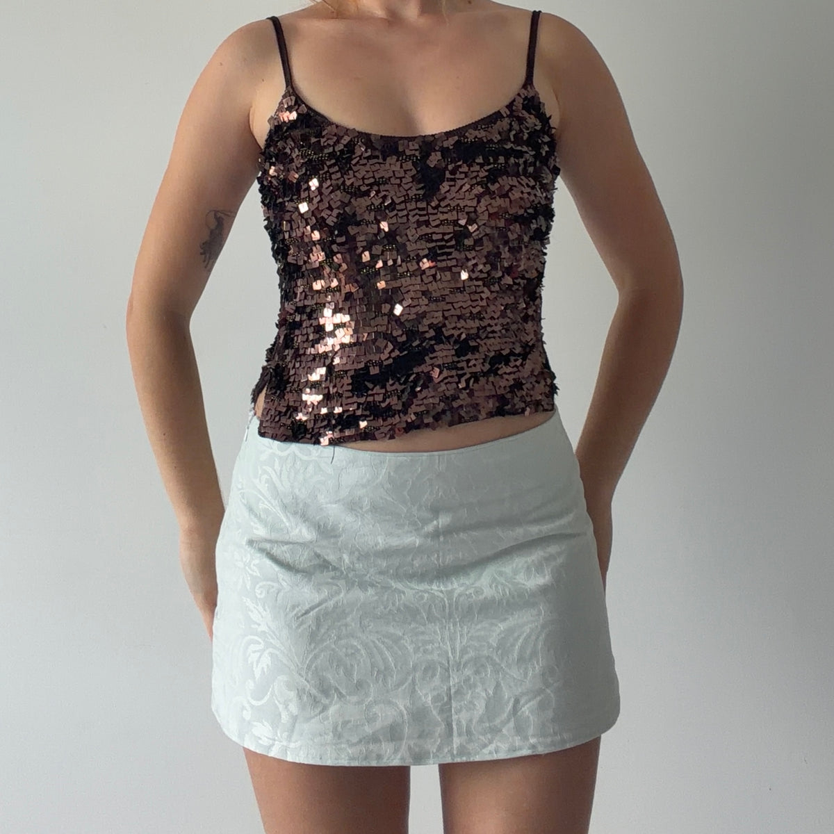 Karen Millen Sequin Crochet Top | XS