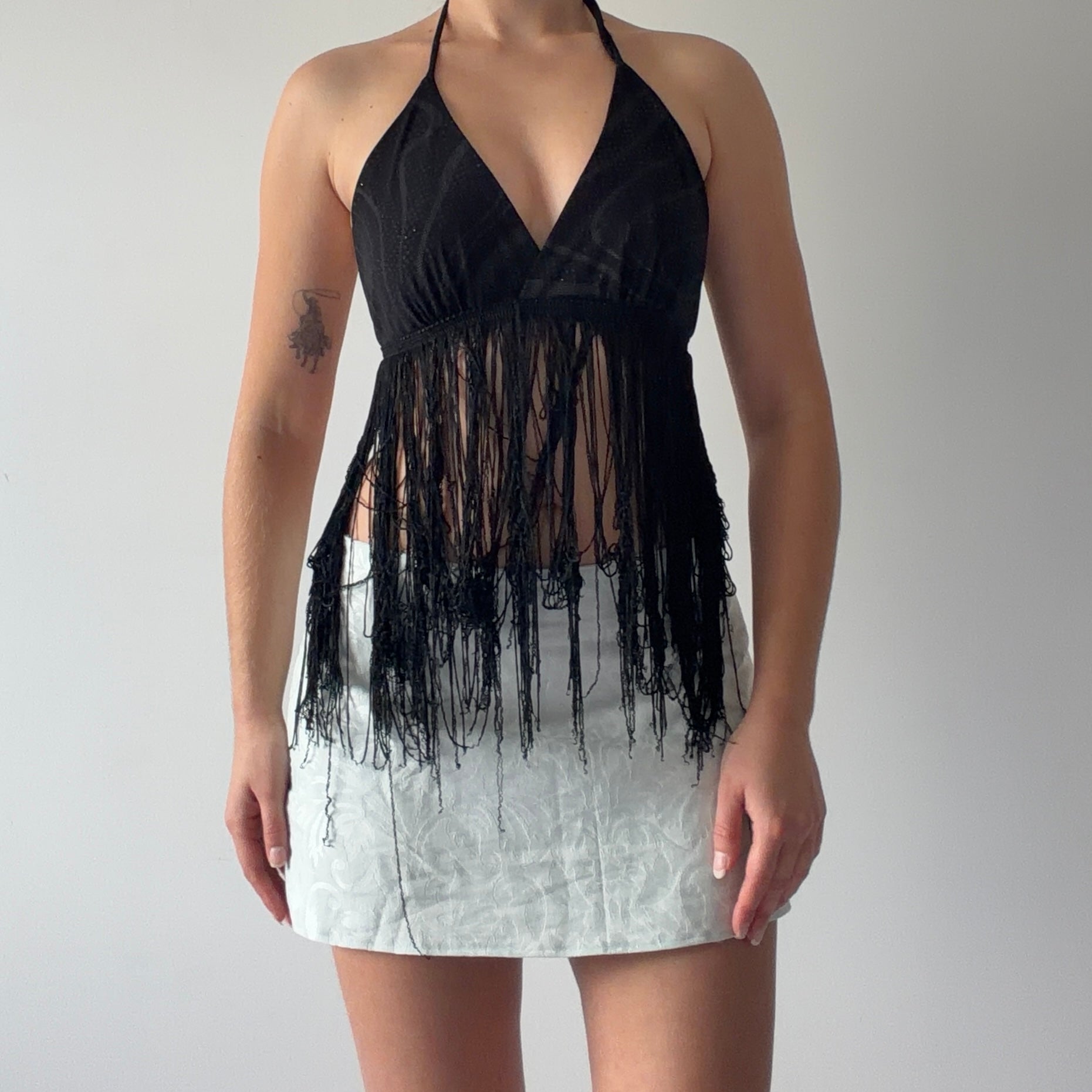 Rave Moda Fringe Halter | S