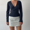 90s Max Knit Wrap Top | 10-12
