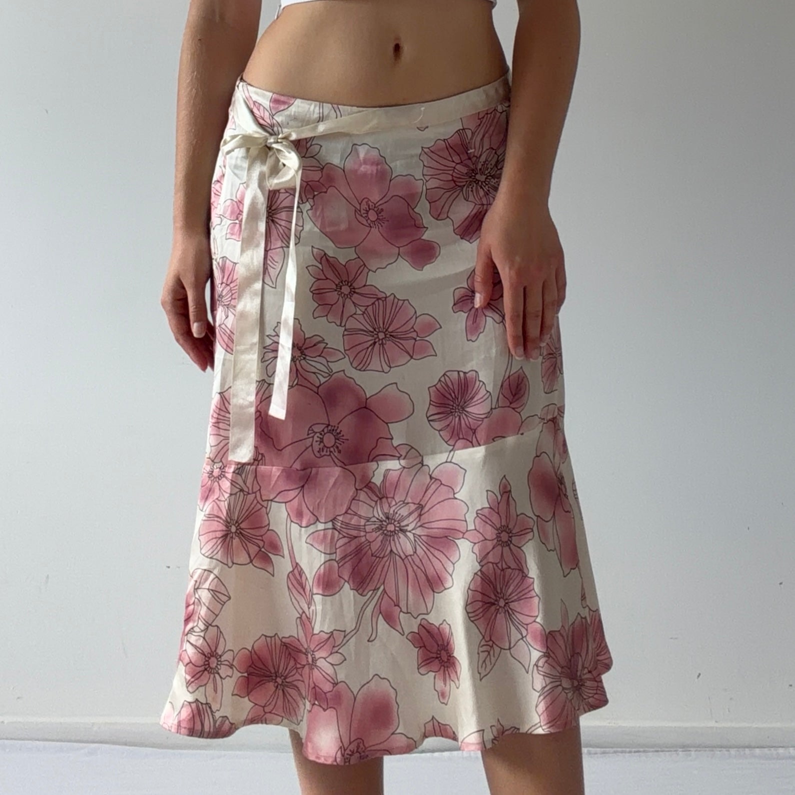 New York Company Silk Midi Skirt | L