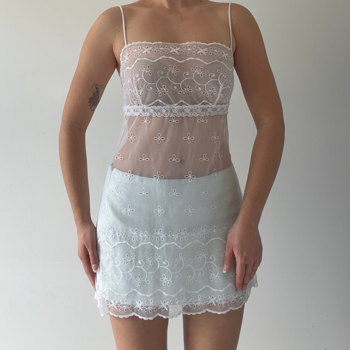 Victoria's Secret Broderie Mesh Slip | M