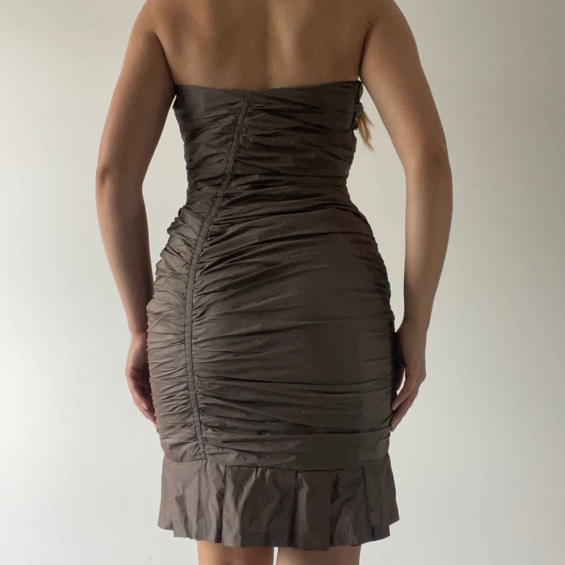 Kookai Strapless Ruched Mini Dress | 6-8