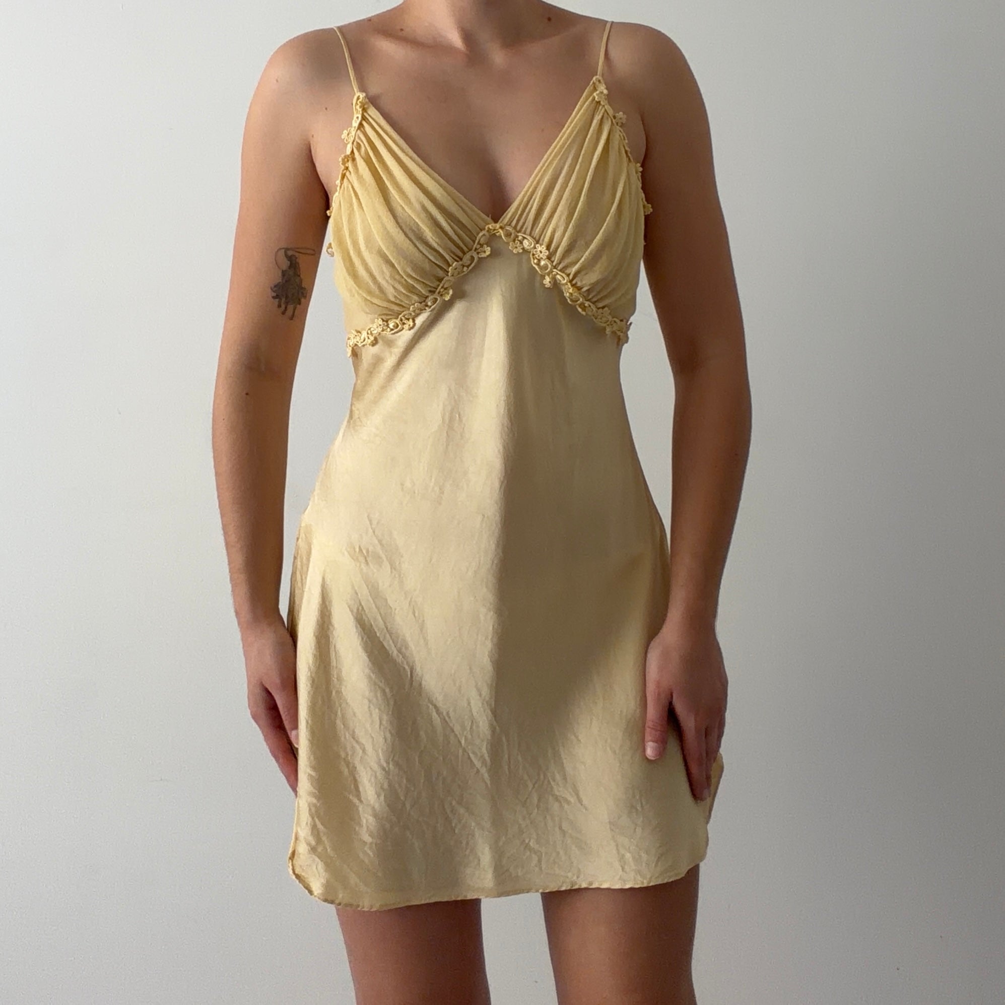 Victoria's Secret Gold Label Silk Slip | Baby Yellow | S