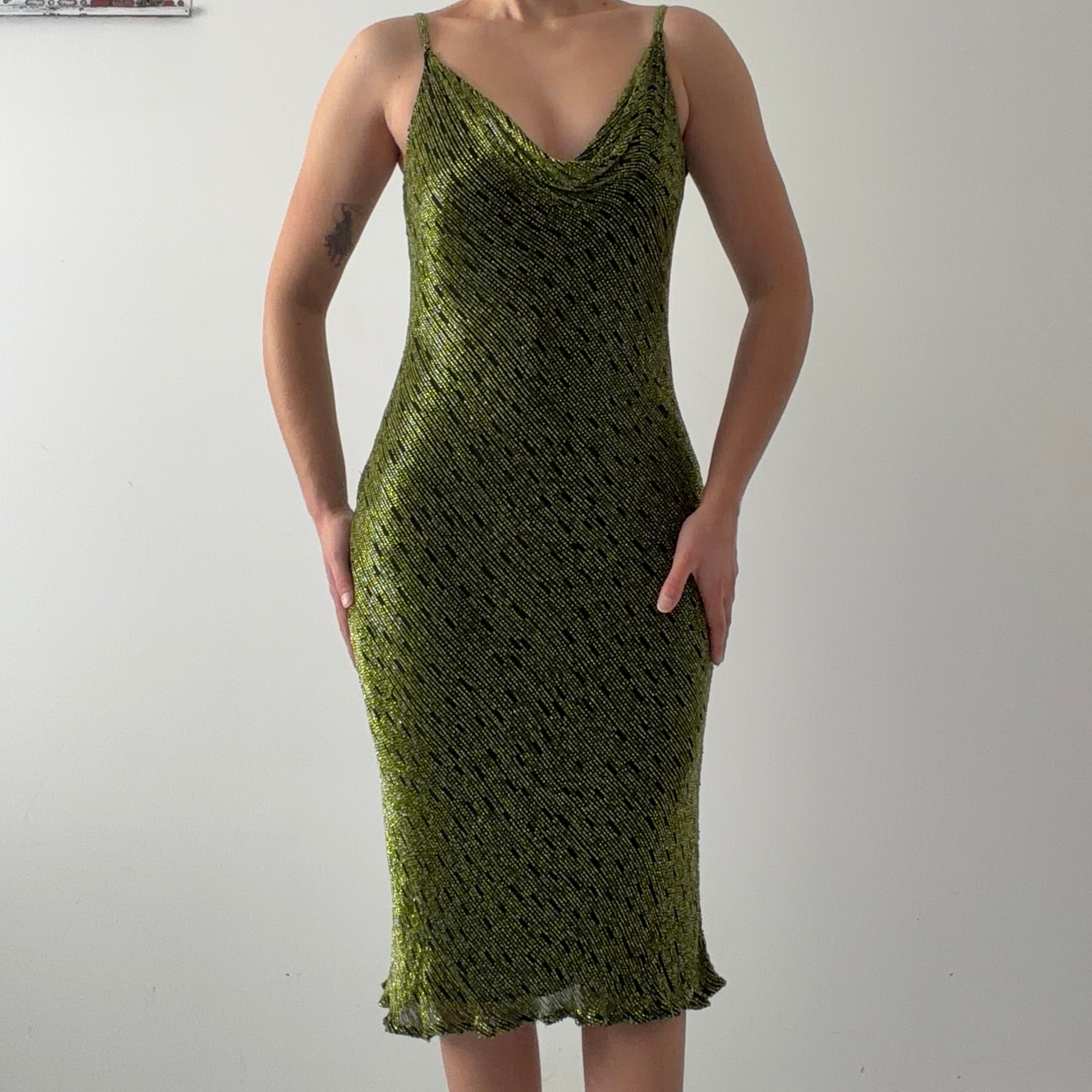 Scala Silk Beaded Midi Dress | 8-10