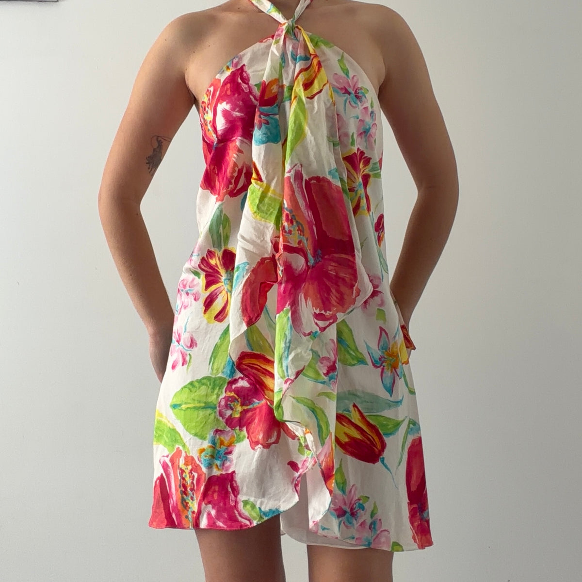 Ralph Lauren Silk Halter Dress | L