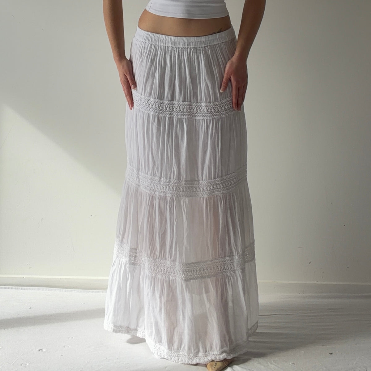 Anna Karel Tiered Maxi Skirt | M
