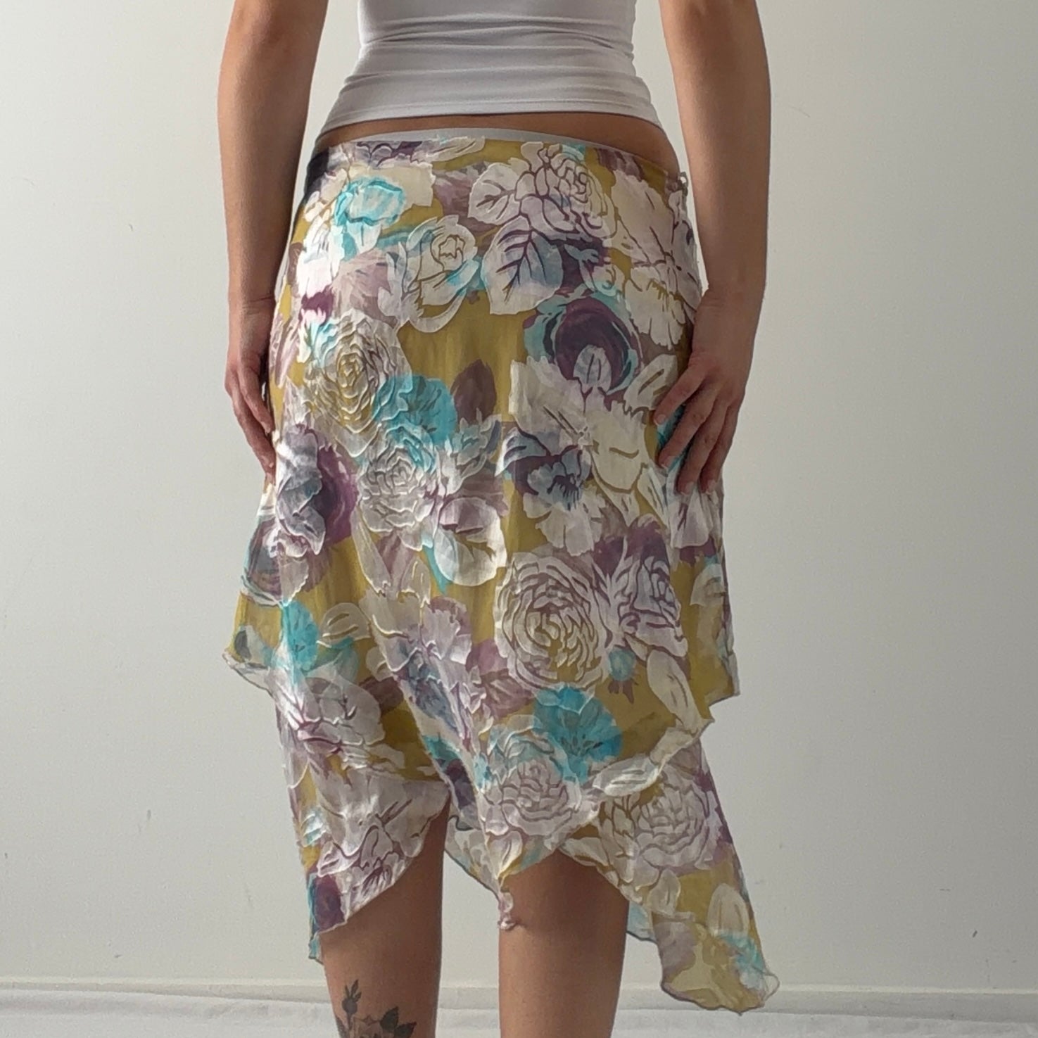 Pietro Filipi Burnout Asymmetric Midi Skirt | 8-10