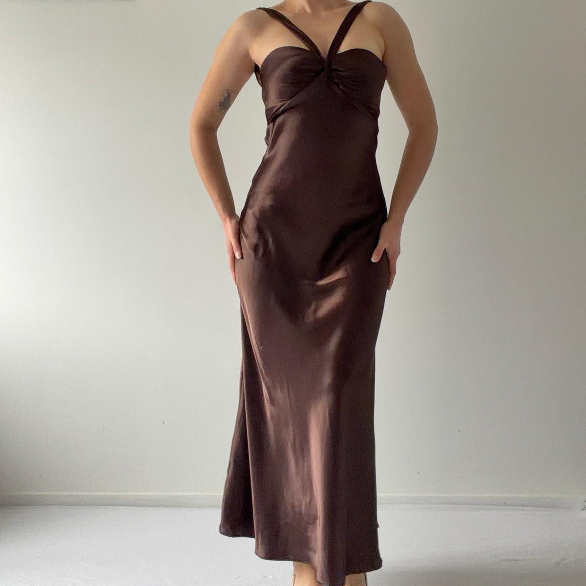 Nikki Livas Satin Halter Dress | XS