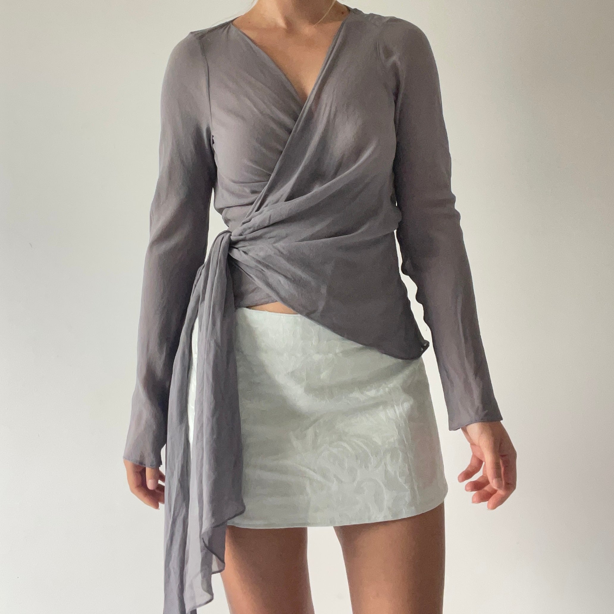 Pearl Silk Wrap Top | Made in NZ | 6-12