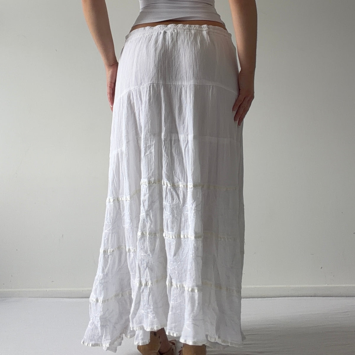 Sand n Sun Tiered Maxi Skirt | L