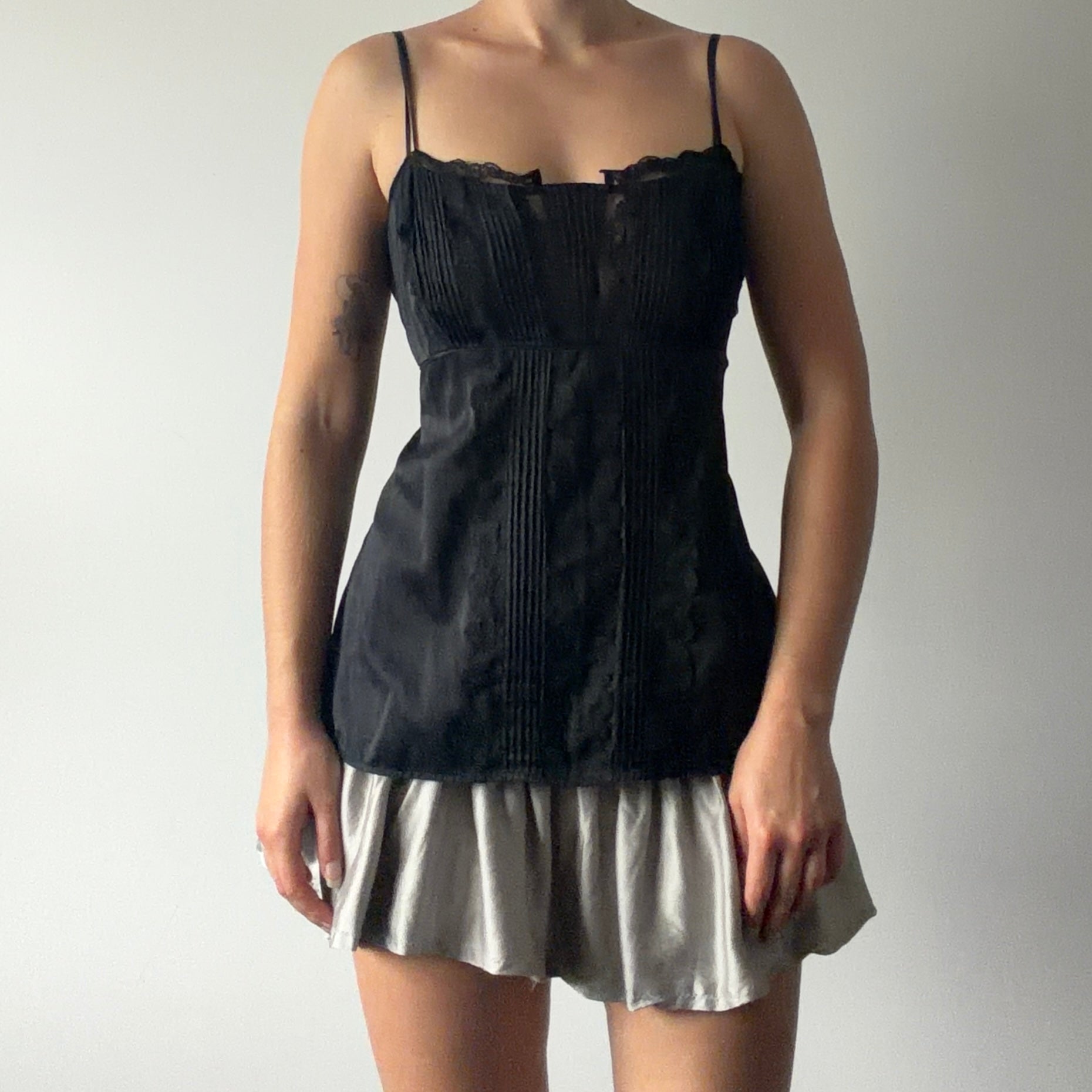 White House Black Market Silk Babydoll Top | M